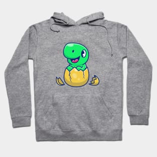 Cute Dinosaur On Crack Egg Cartoon Hoodie